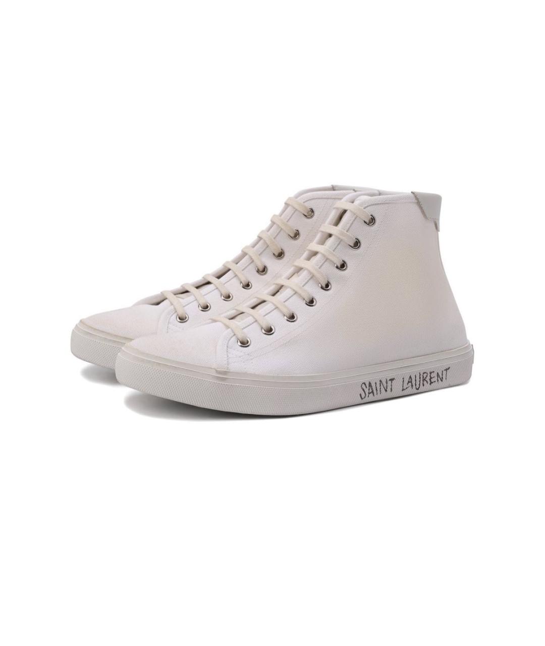 SAINT LAURENT Белые текстильные кеды, фото 3