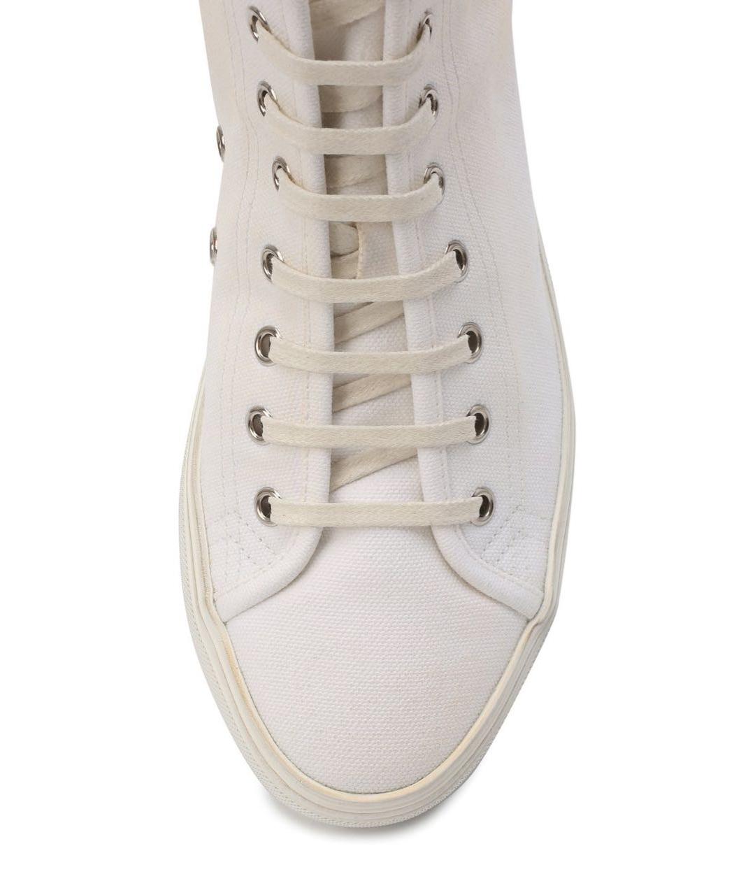 SAINT LAURENT Белые текстильные кеды, фото 2