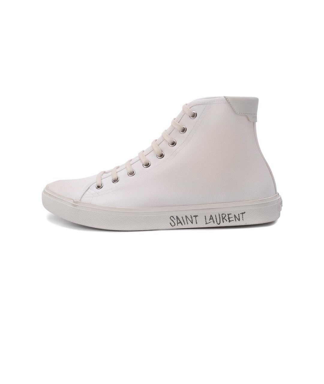 SAINT LAURENT Белые текстильные кеды, фото 6