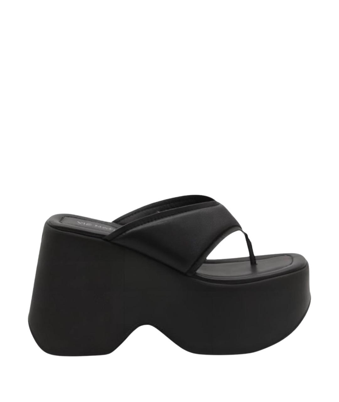 VIC MATIE Черные кожаные сабо, фото 1