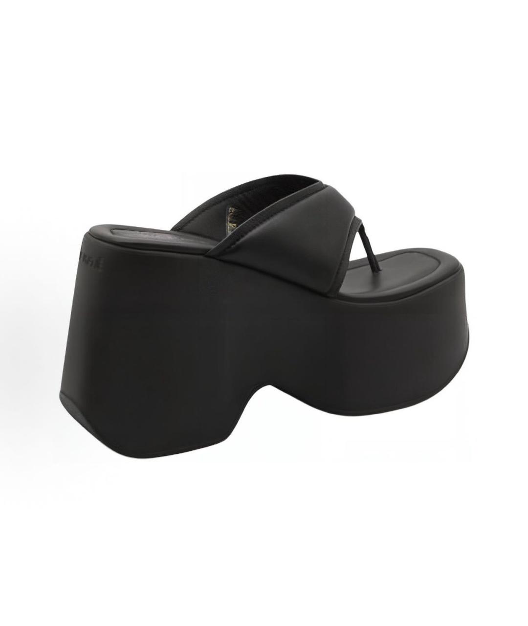 VIC MATIE Черные кожаные сабо, фото 5