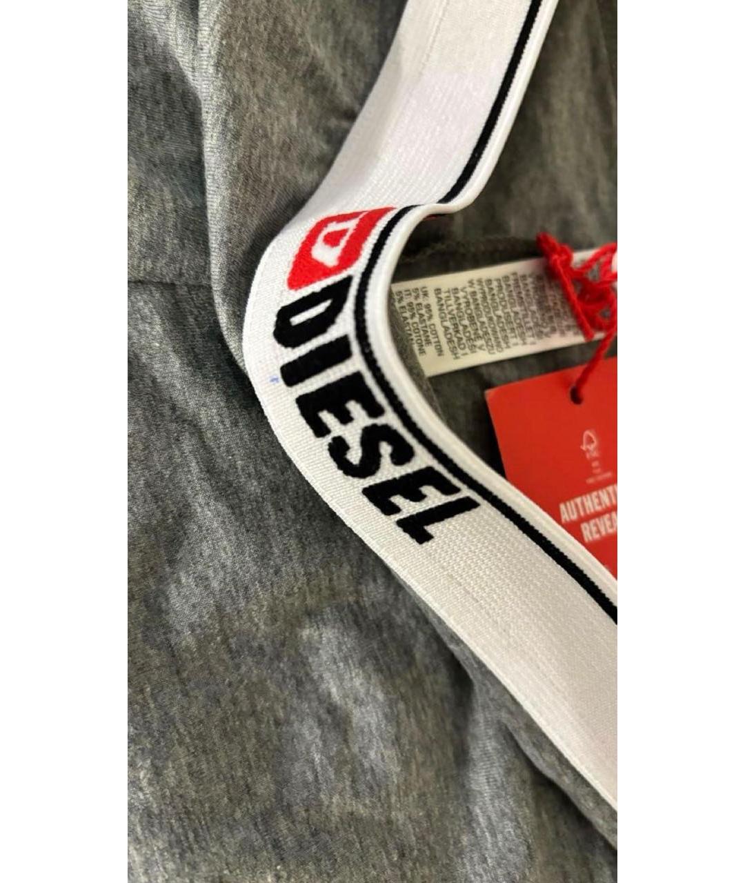 DIESEL Антрацитовые хлопко-эластановые леггинсы и велосипедки, фото 3