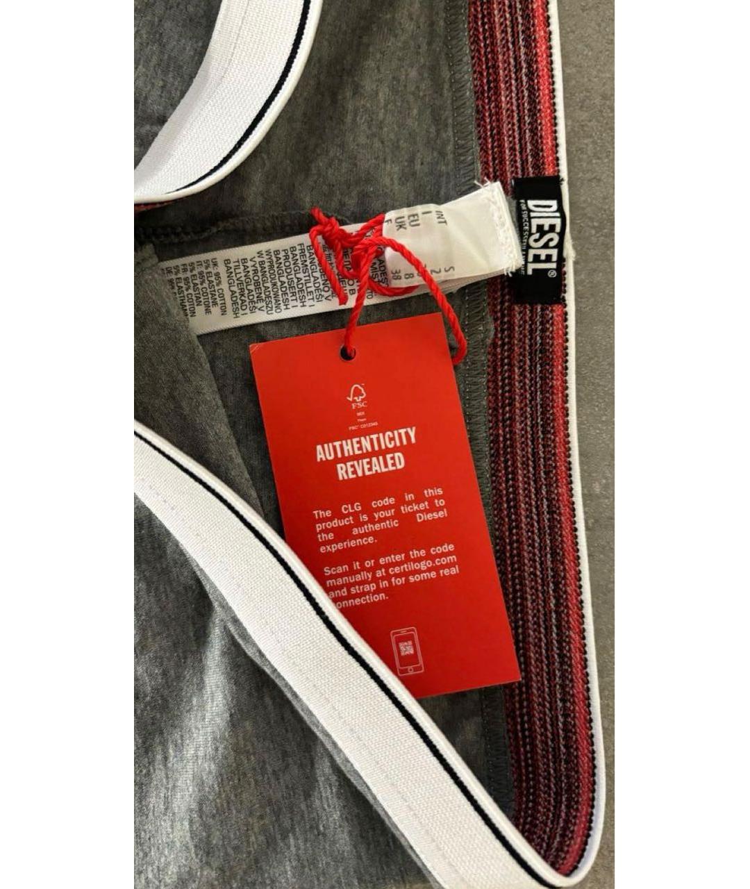 DIESEL Антрацитовые хлопко-эластановые леггинсы и велосипедки, фото 4