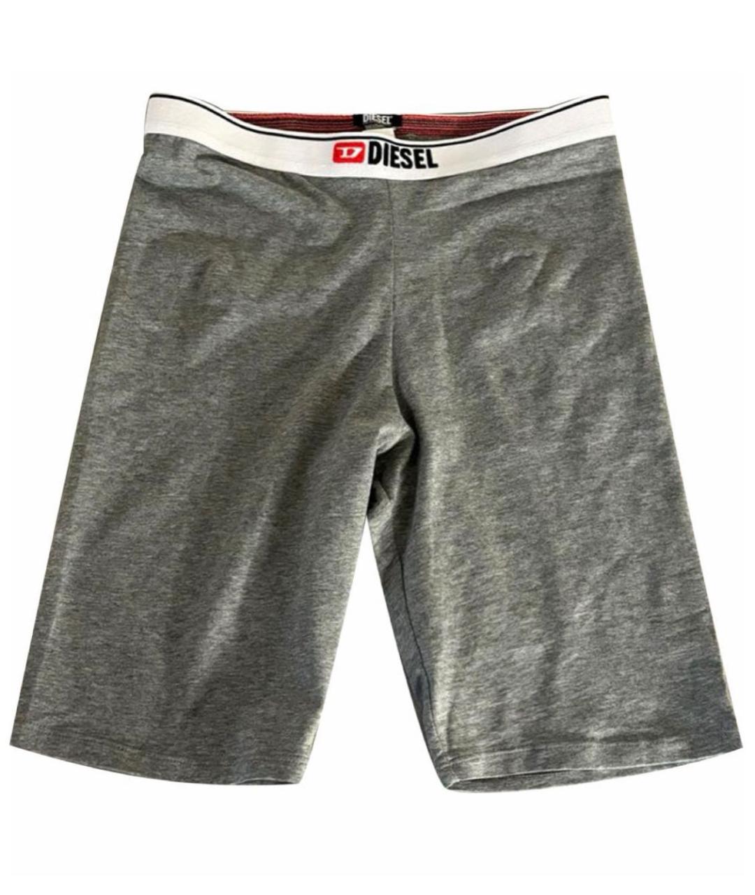 DIESEL Антрацитовые хлопко-эластановые леггинсы и велосипедки, фото 1