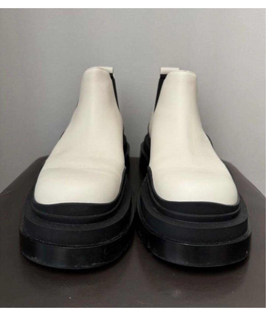 BOTTEGA VENETA Белые кожаные полусапоги, фото 2