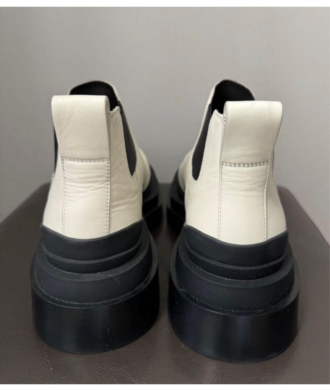 BOTTEGA VENETA Белые кожаные полусапоги, фото 4