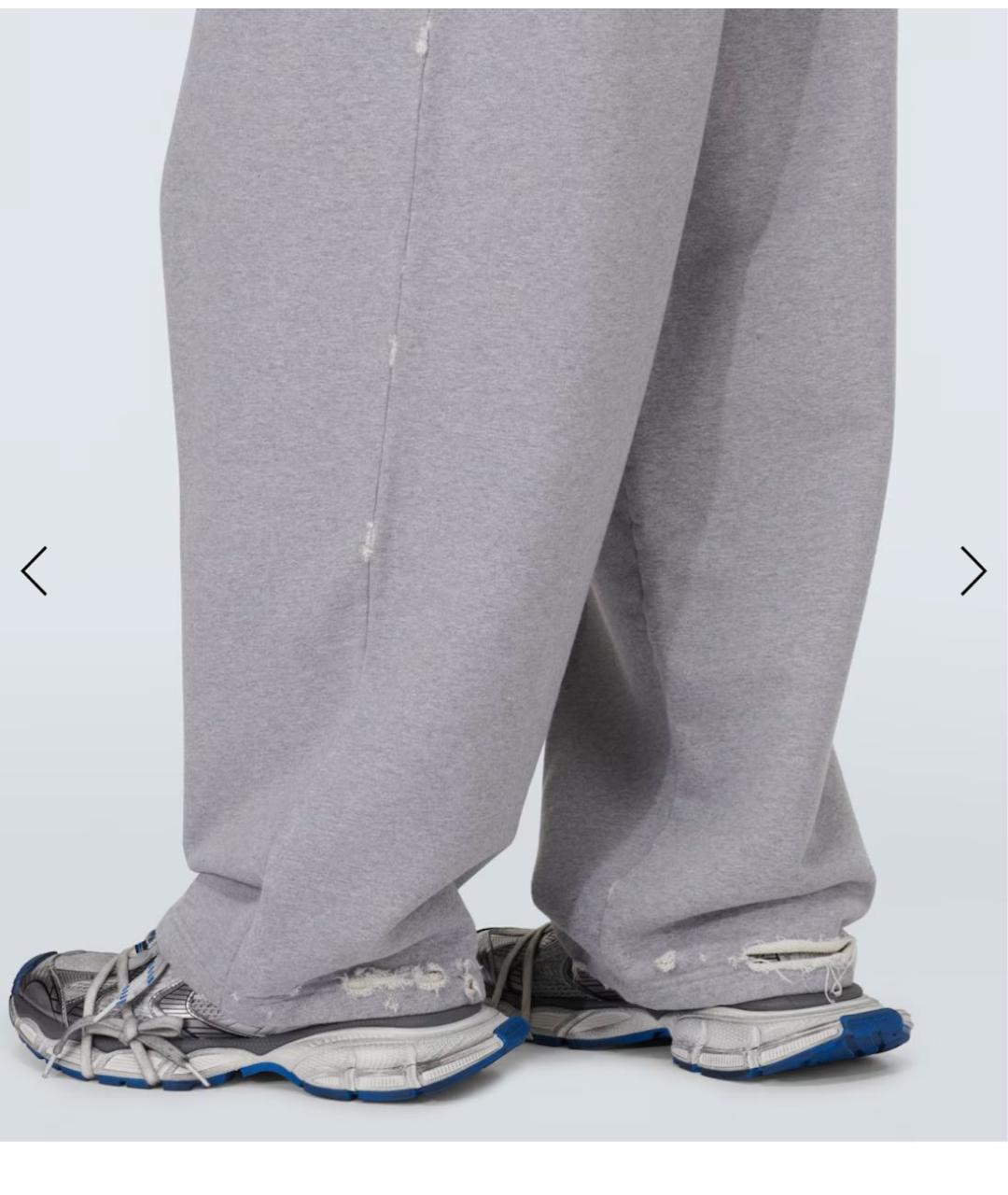 BALENCIAGA Серые хлопковые спортивные брюки и шорты, фото 5