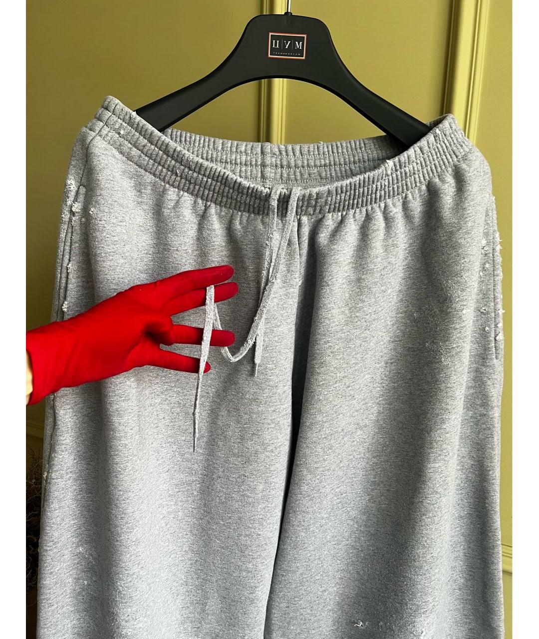 BALENCIAGA Серые хлопковые спортивные брюки и шорты, фото 2