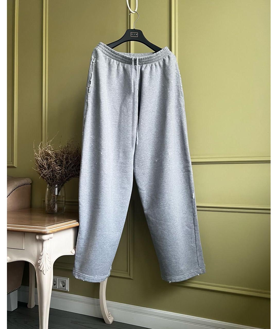 BALENCIAGA Серые хлопковые спортивные брюки и шорты, фото 9