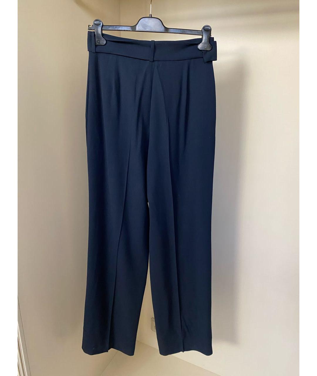FABIANA FILIPPI Темно-синие шерстяные прямые брюки, фото 6