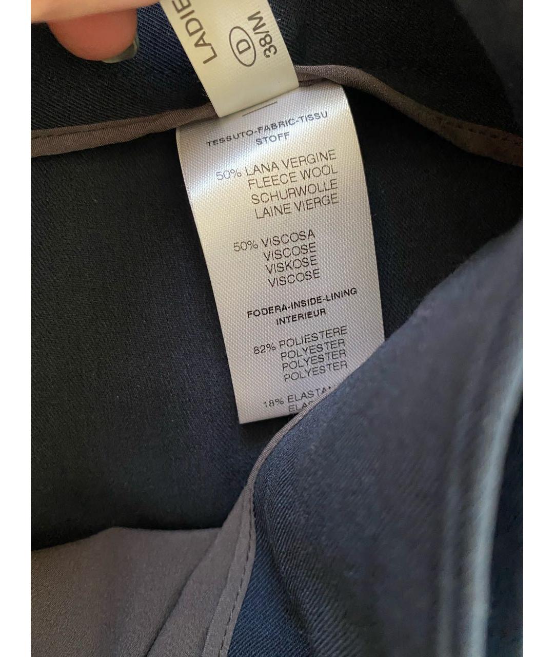 FABIANA FILIPPI Темно-синие шерстяные прямые брюки, фото 8