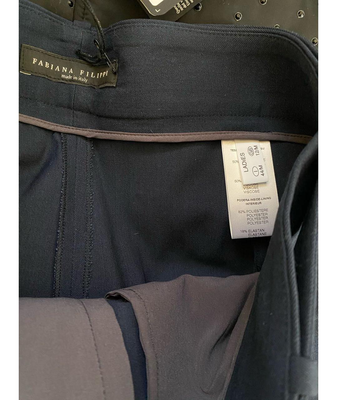 FABIANA FILIPPI Темно-синие шерстяные прямые брюки, фото 7