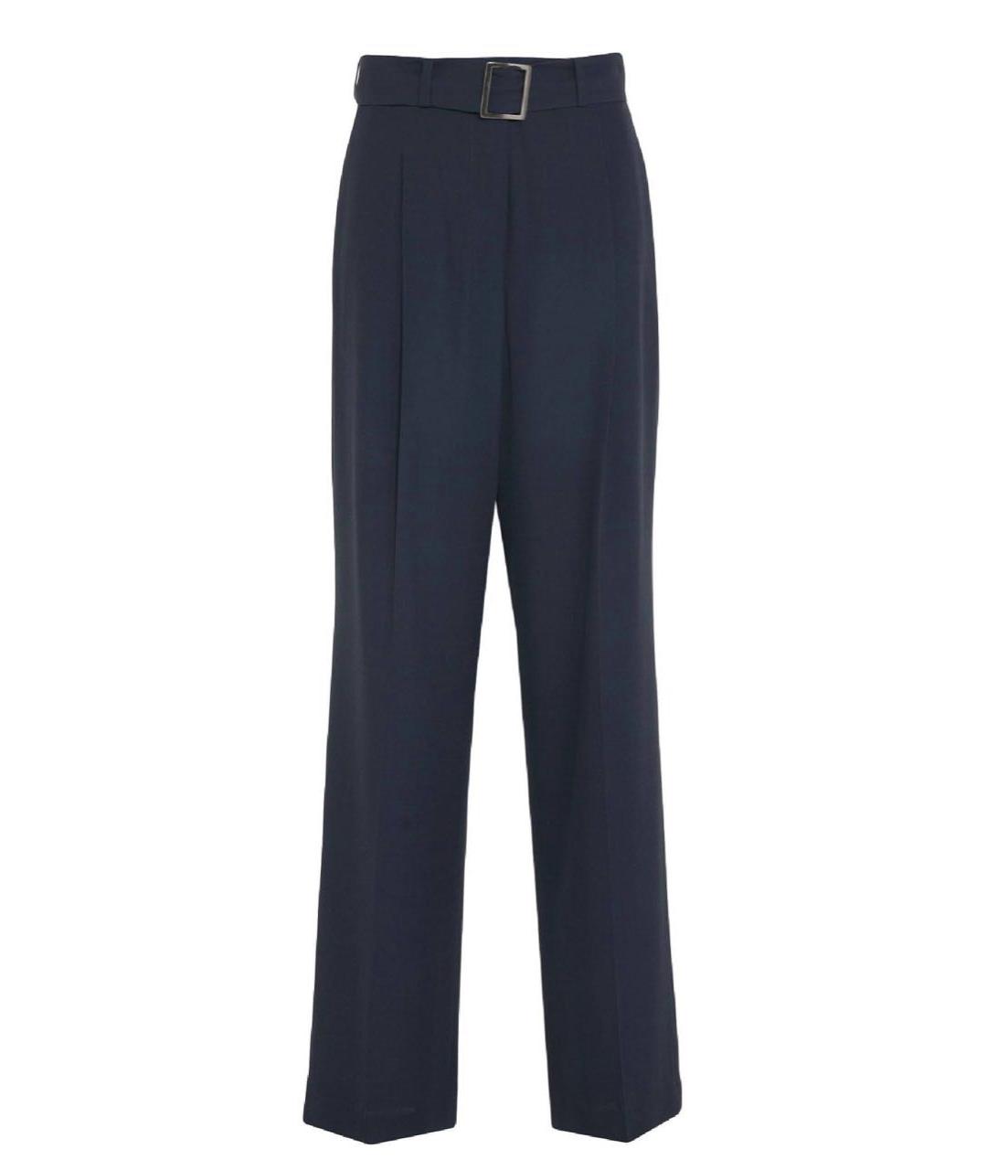 FABIANA FILIPPI Темно-синие шерстяные прямые брюки, фото 1