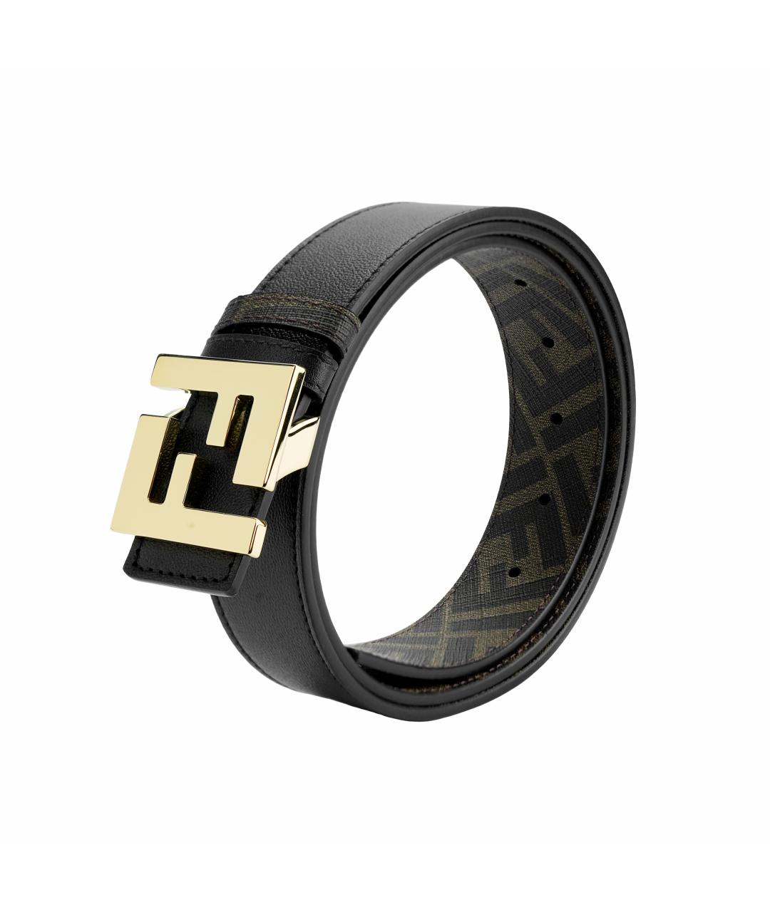 FENDI Коричневый кожаный ремень, фото 3