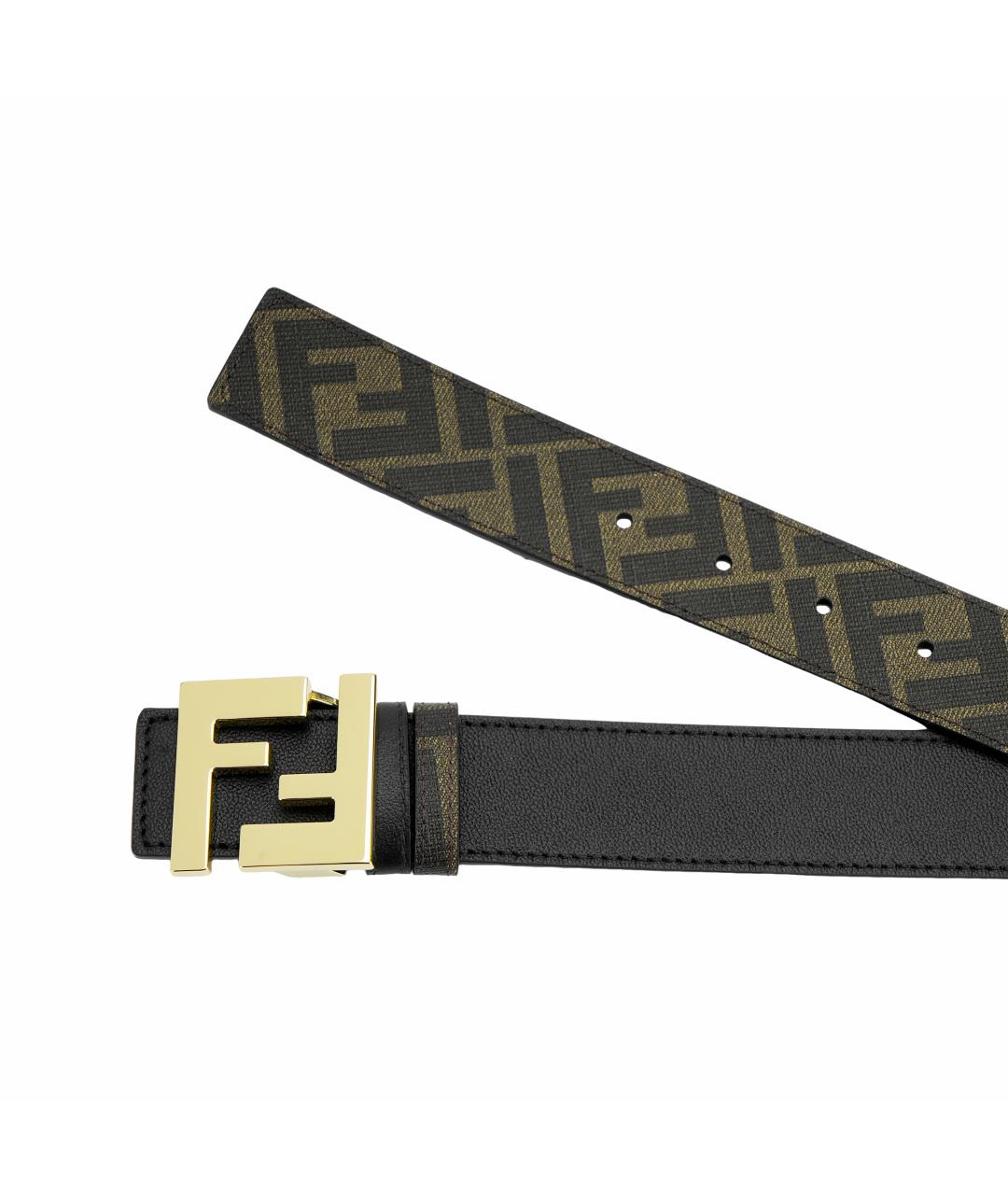 FENDI Коричневый кожаный ремень, фото 4