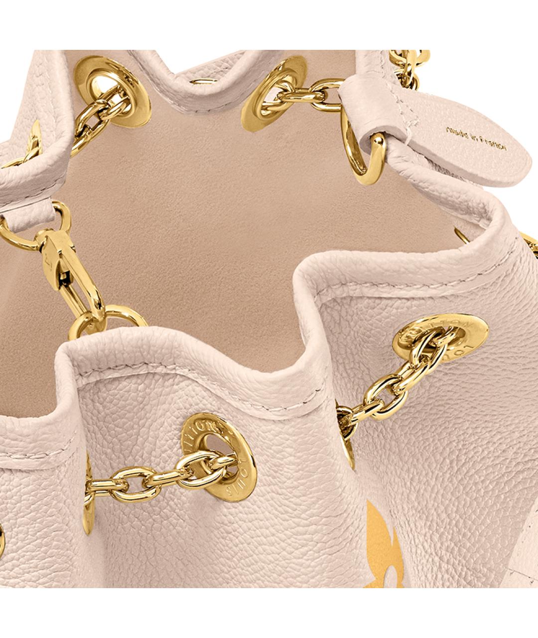 LOUIS VUITTON Бежевая кожаная сумка через плечо, фото 7