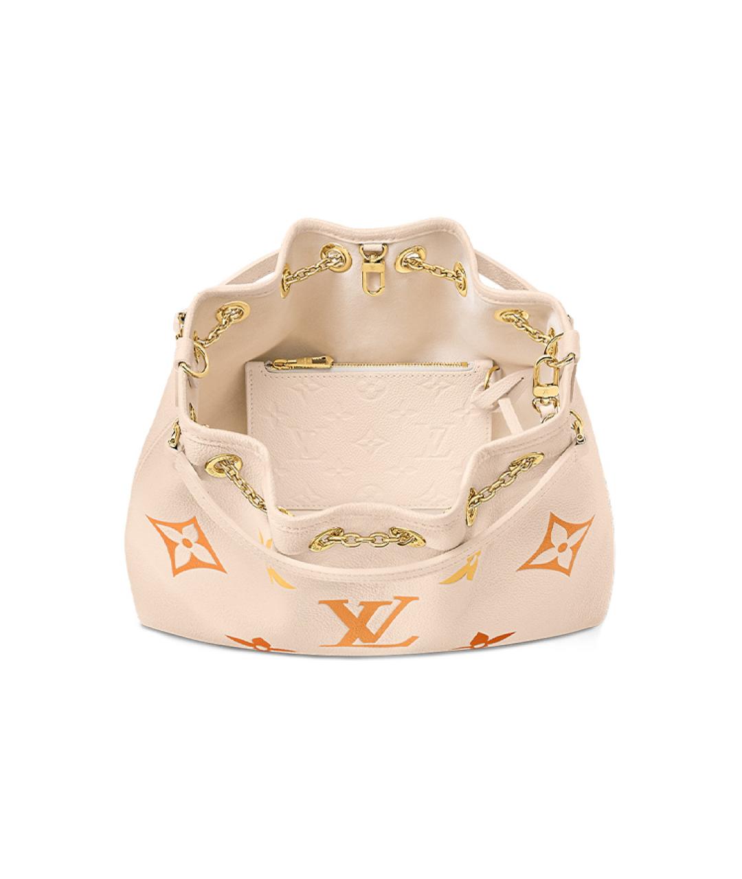 LOUIS VUITTON Бежевая кожаная сумка через плечо, фото 4