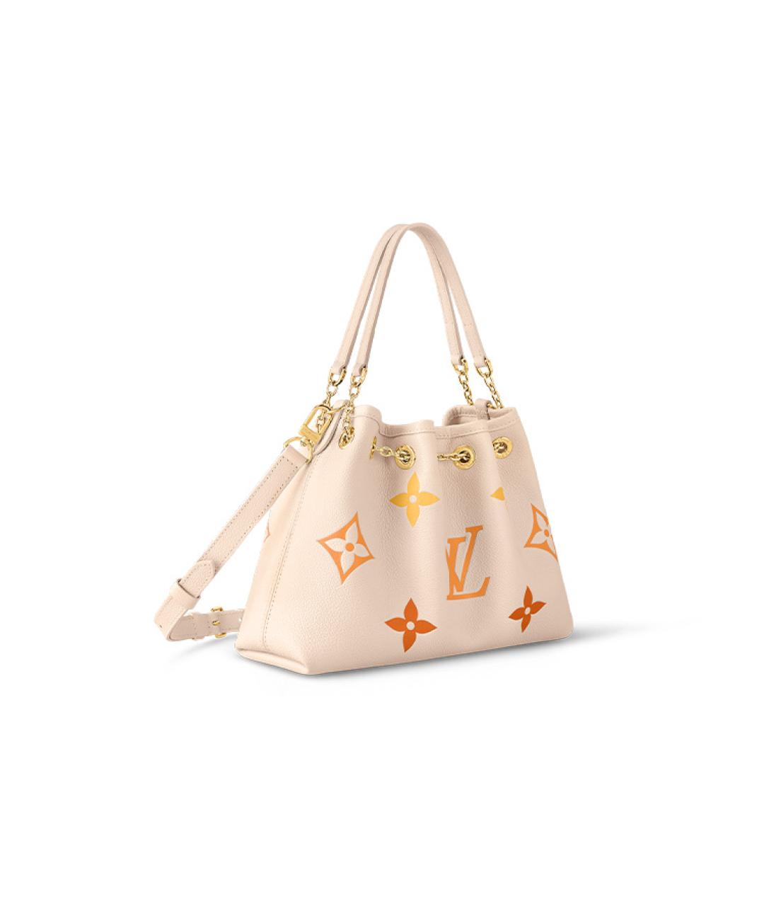 LOUIS VUITTON Бежевая кожаная сумка через плечо, фото 3