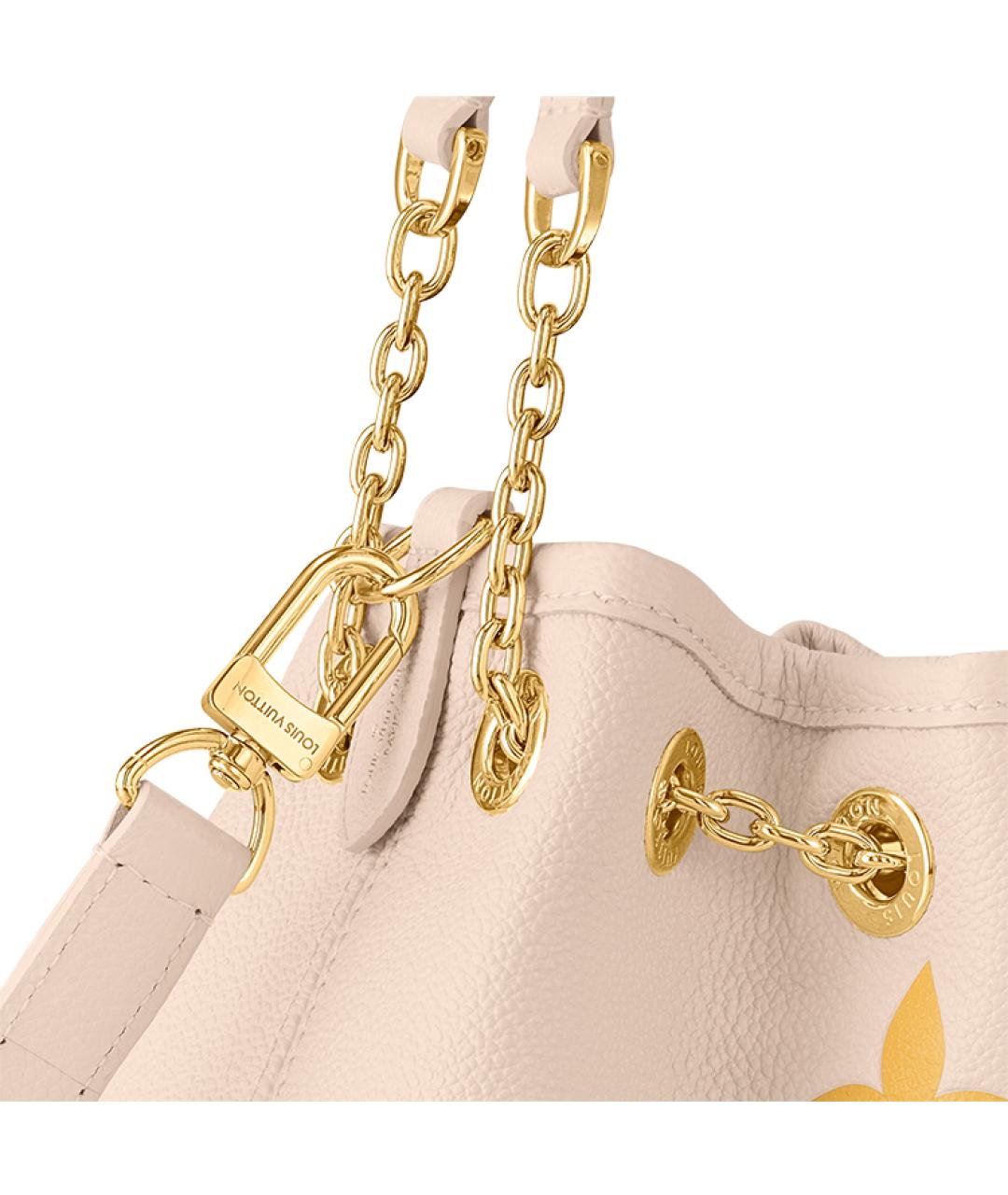 LOUIS VUITTON Бежевая кожаная сумка через плечо, фото 5