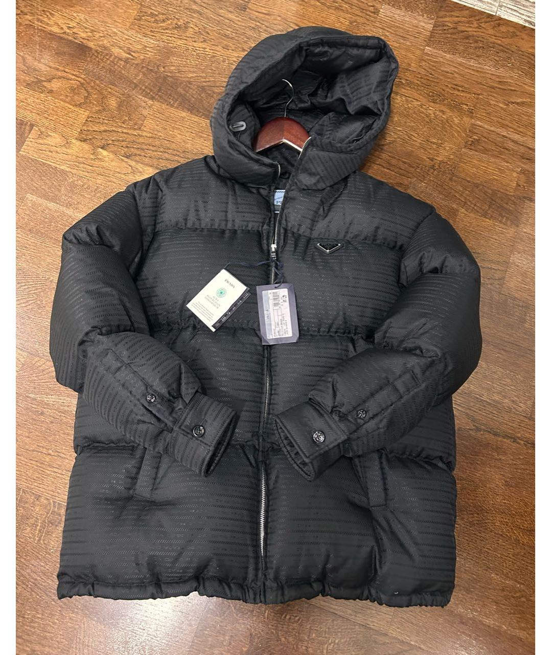 PRADA Черный полиамидовый пуховик, фото 5