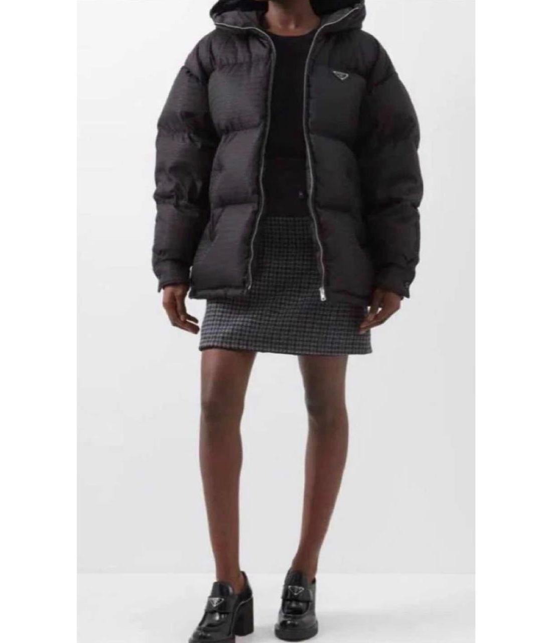 PRADA Черный полиамидовый пуховик, фото 4