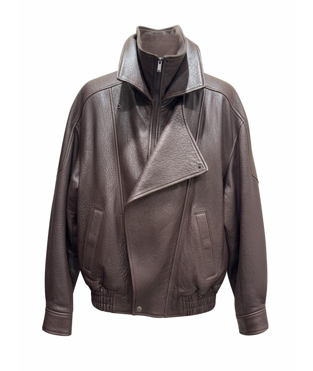 SAINT LAURENT Коричневая кожаная куртка, фото 1