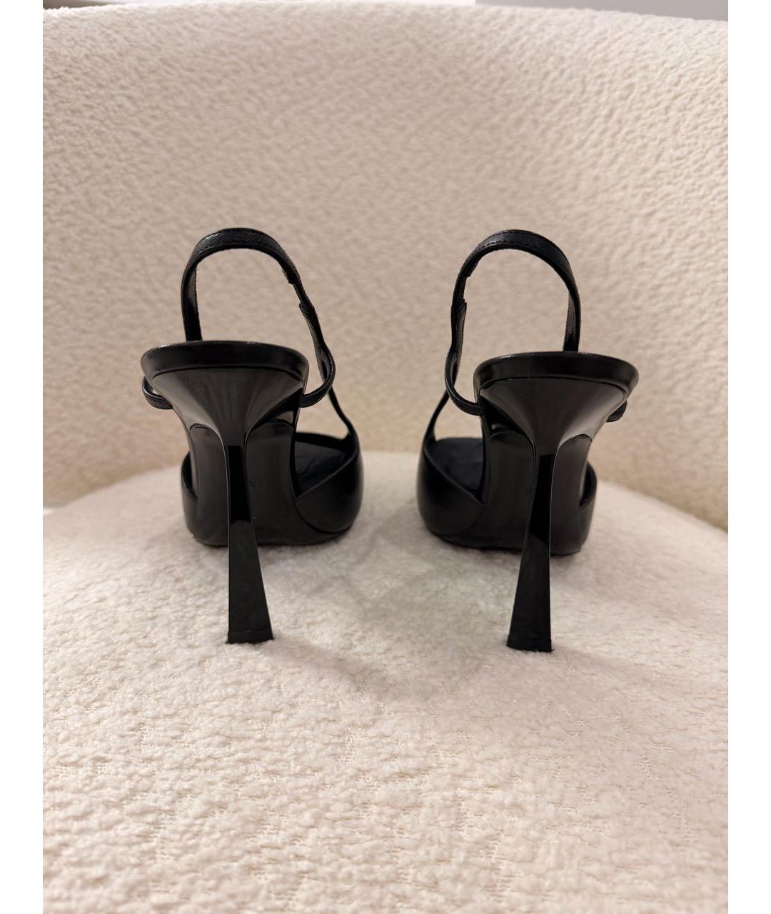 SAINT LAURENT Черные кожаные туфли, фото 4