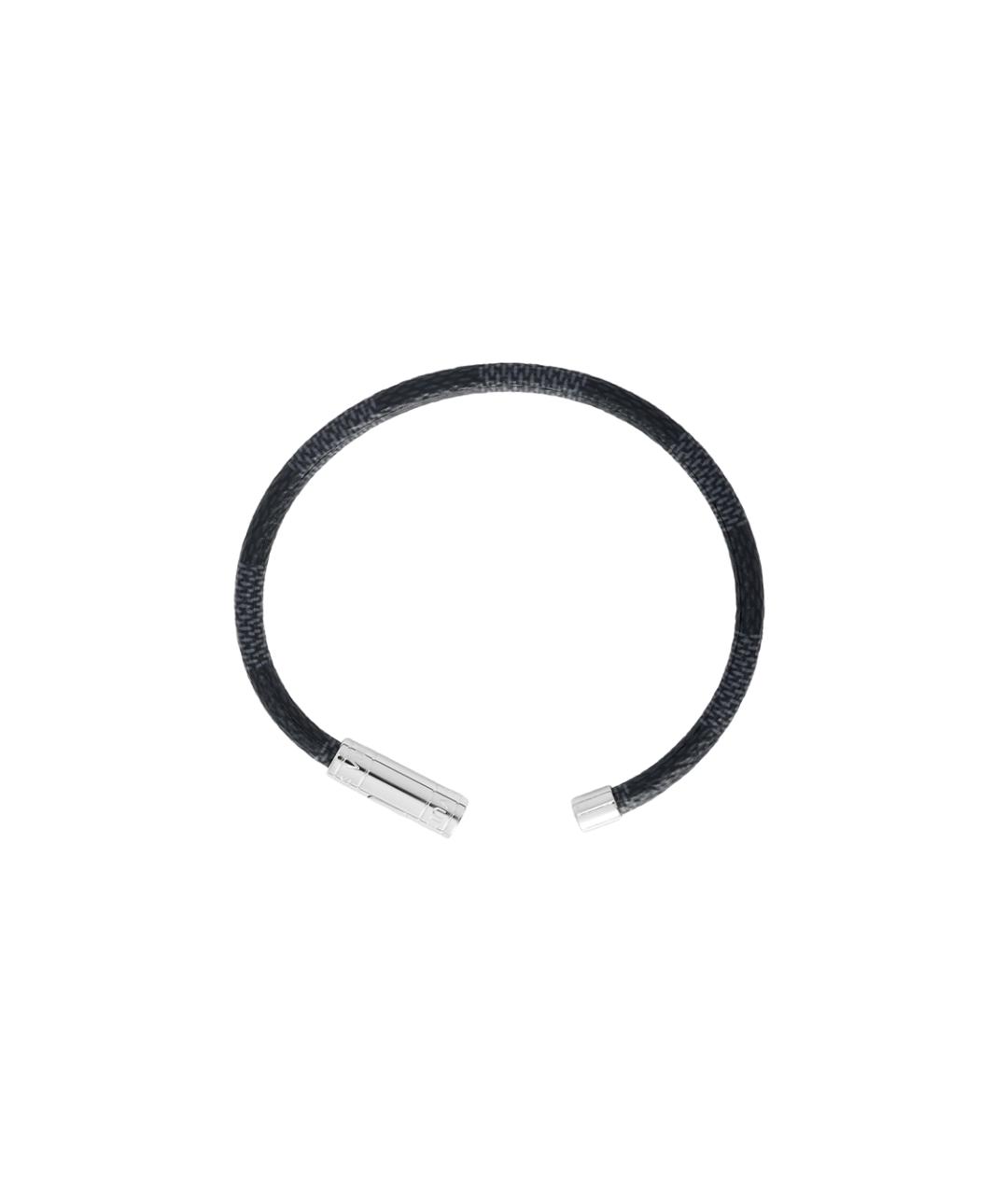 LOUIS VUITTON Серый кожаный браслет, фото 4