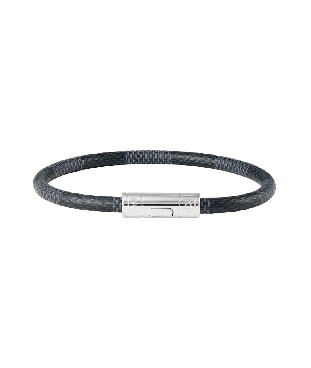 LOUIS VUITTON Серый кожаный браслет, фото 3