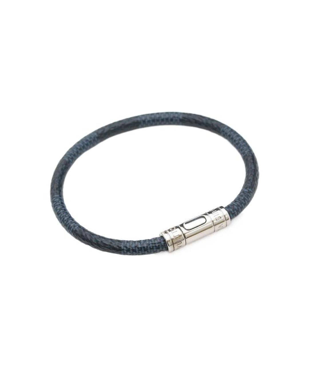 LOUIS VUITTON Серый кожаный браслет, фото 2