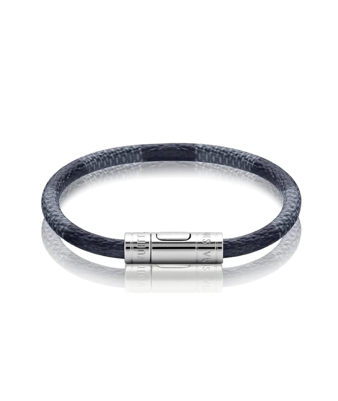 LOUIS VUITTON Серый кожаный браслет, фото 6