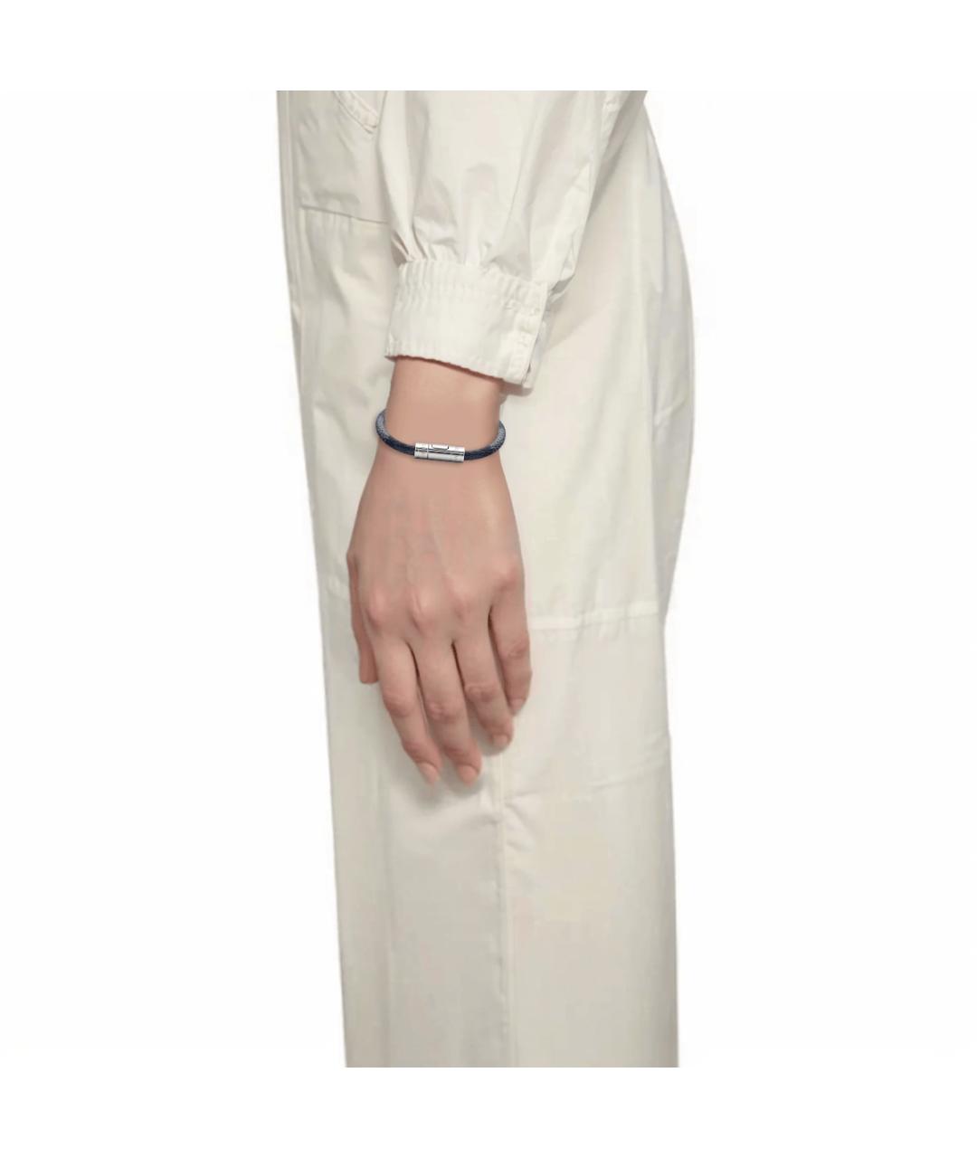 LOUIS VUITTON Серый кожаный браслет, фото 5