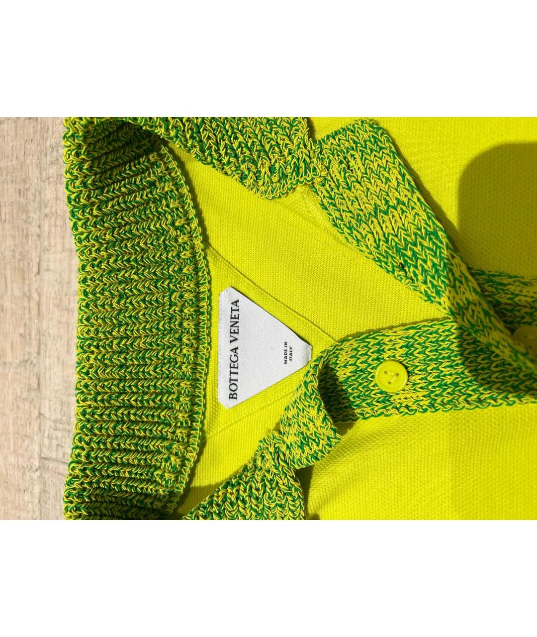 BOTTEGA VENETA Желтая хлопковая футболка, фото 3