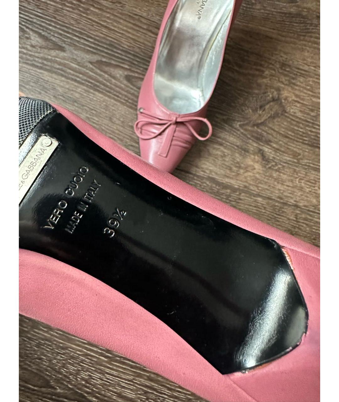 DOLCE&GABBANA Розовые кожаные туфли, фото 5