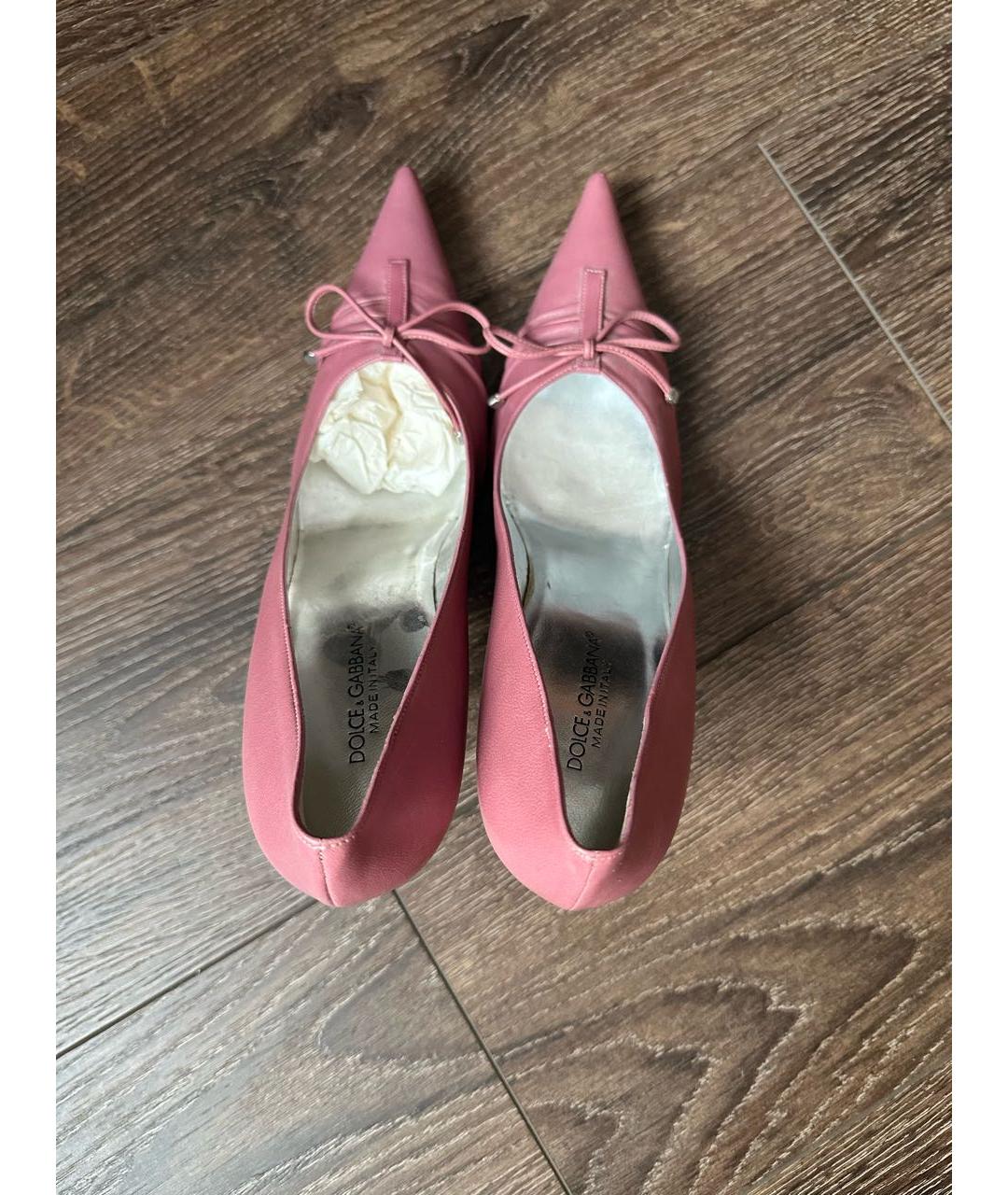 DOLCE&GABBANA Розовые кожаные туфли, фото 3