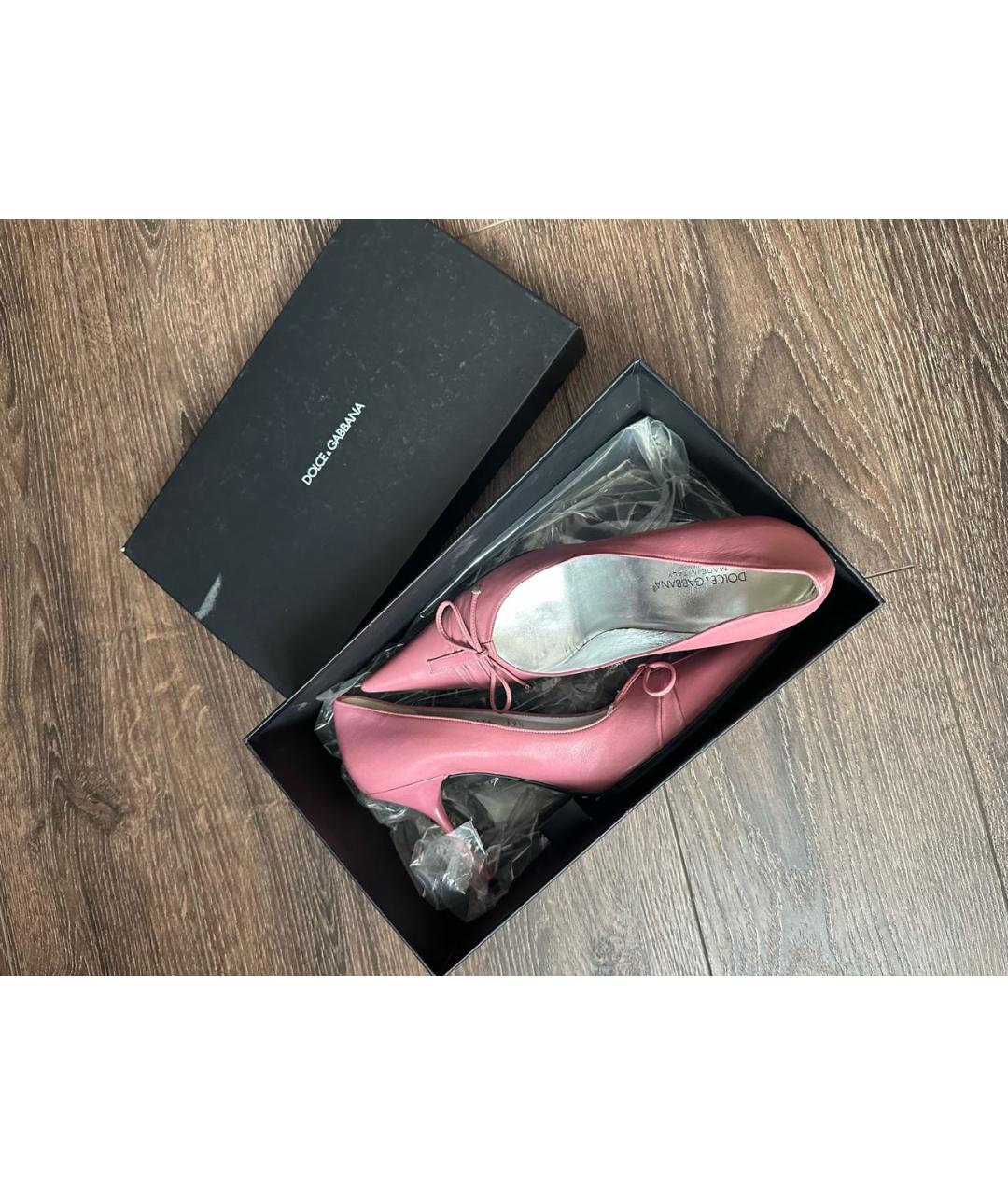 DOLCE&GABBANA Розовые кожаные туфли, фото 6