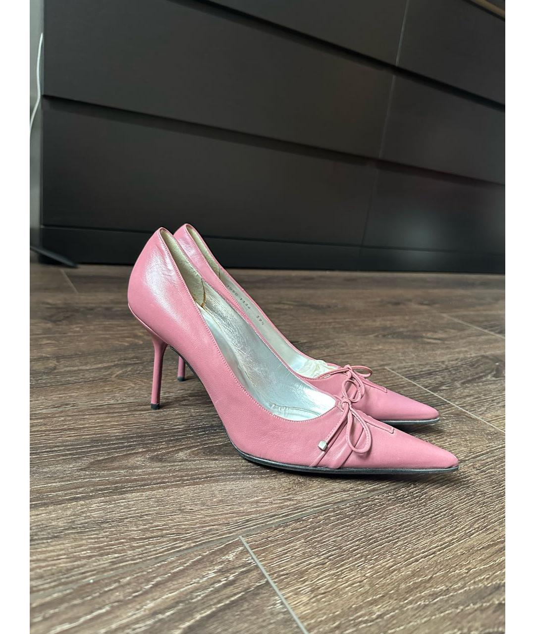 DOLCE&GABBANA Розовые кожаные туфли, фото 7