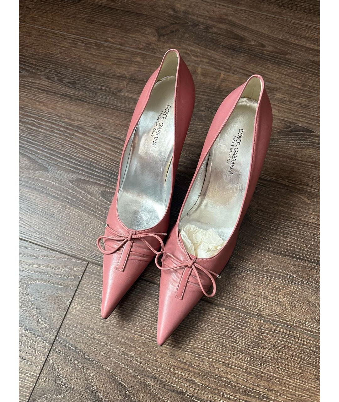 DOLCE&GABBANA Розовые кожаные туфли, фото 2