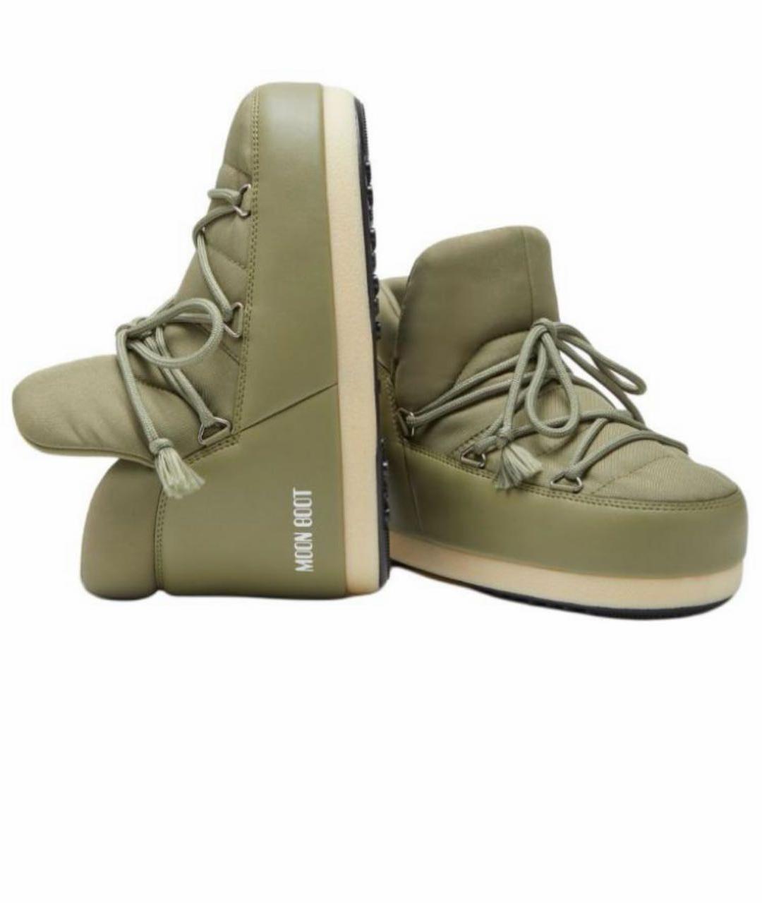 MOON BOOT Хаки текстильные высокие ботинки, фото 2