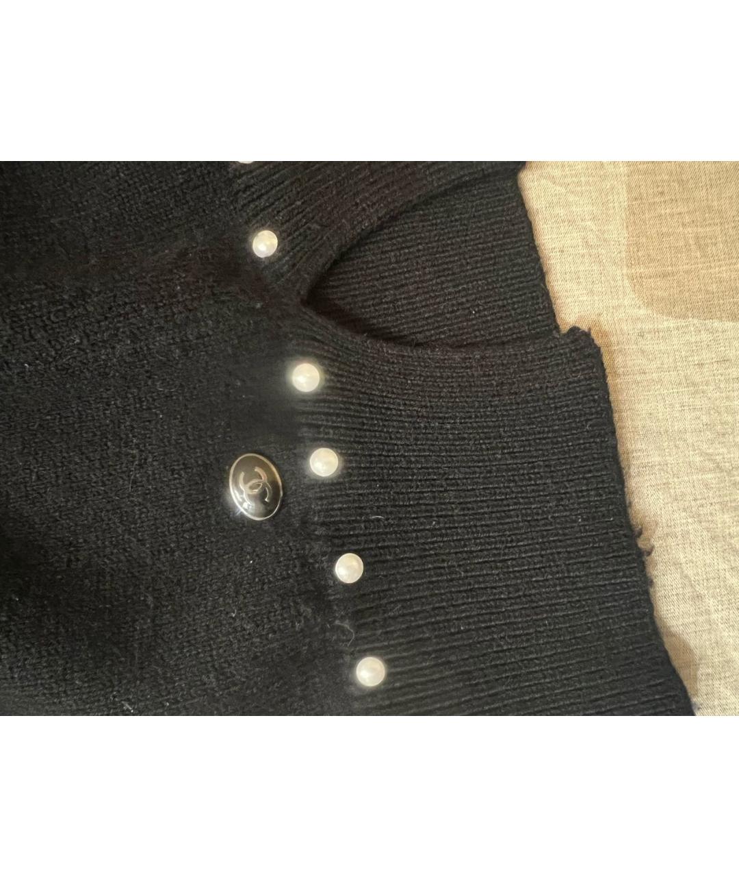 CHANEL Черная шерстяная футболка, фото 3