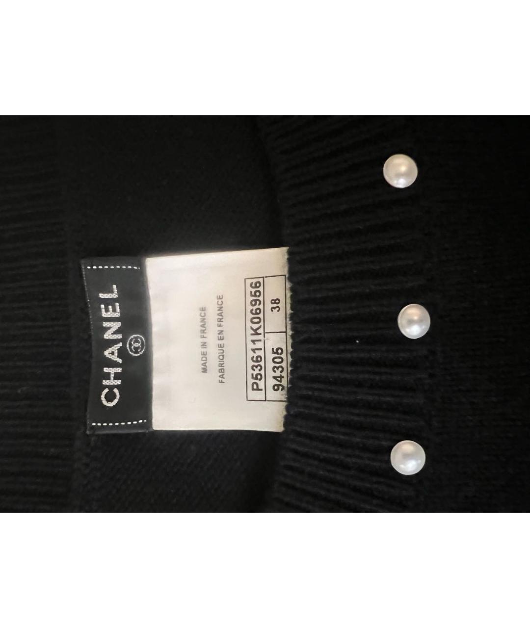 CHANEL Черная шерстяная футболка, фото 4