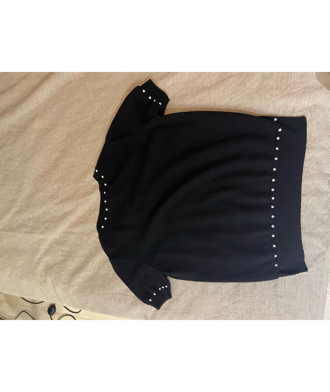 CHANEL Черная шерстяная футболка, фото 2