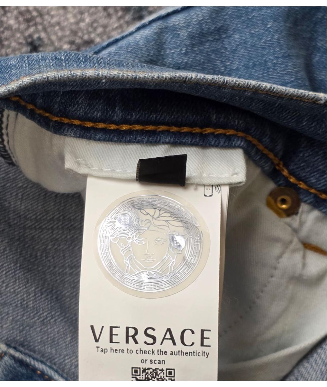 VERSACE Голубые хлопковые шорты, фото 6