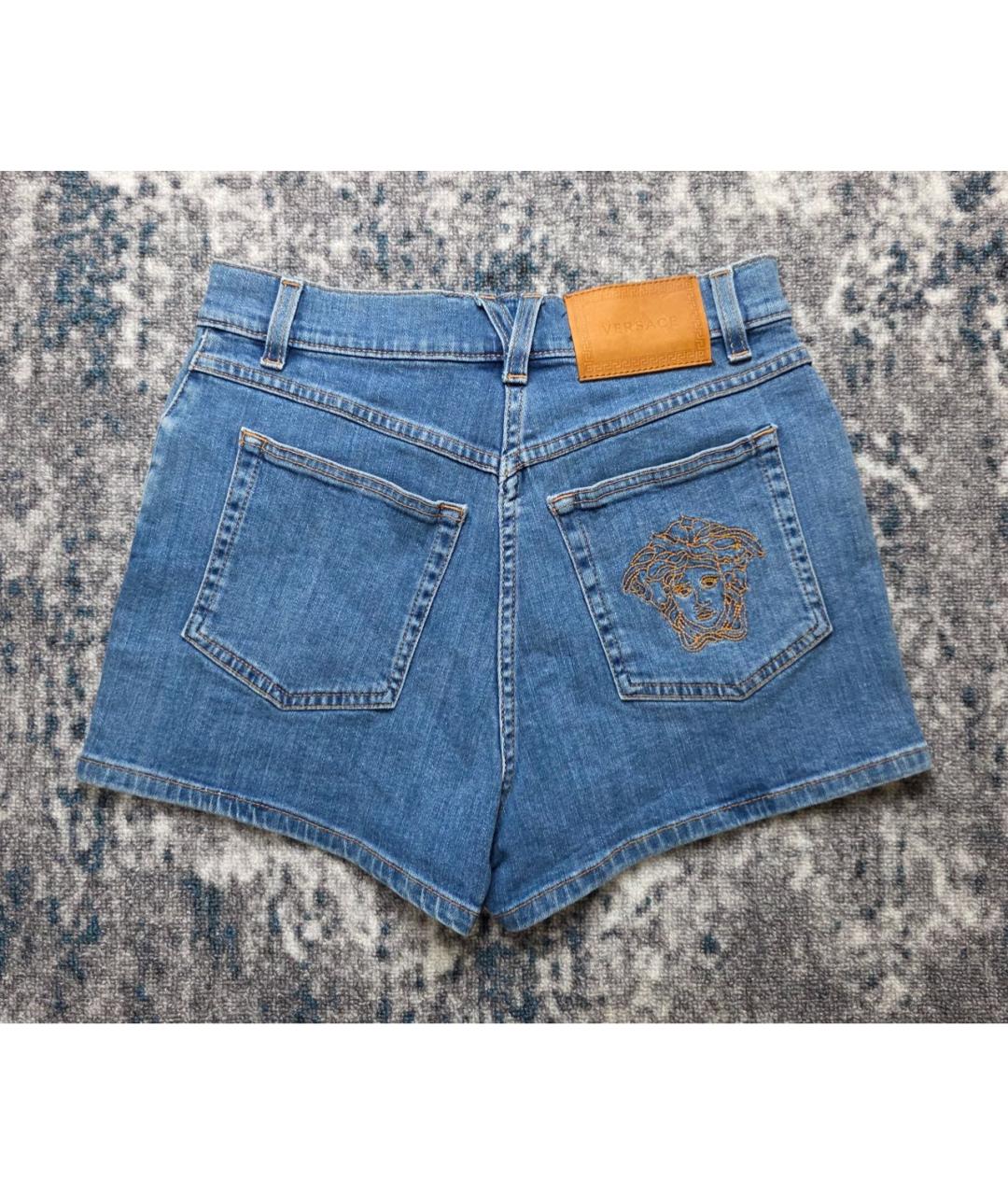 VERSACE Голубые хлопковые шорты, фото 2