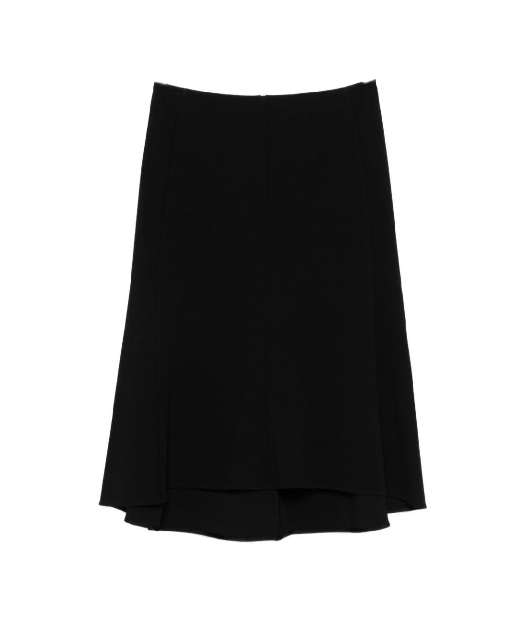 JIL SANDER Черная вискозная юбка миди, фото 1