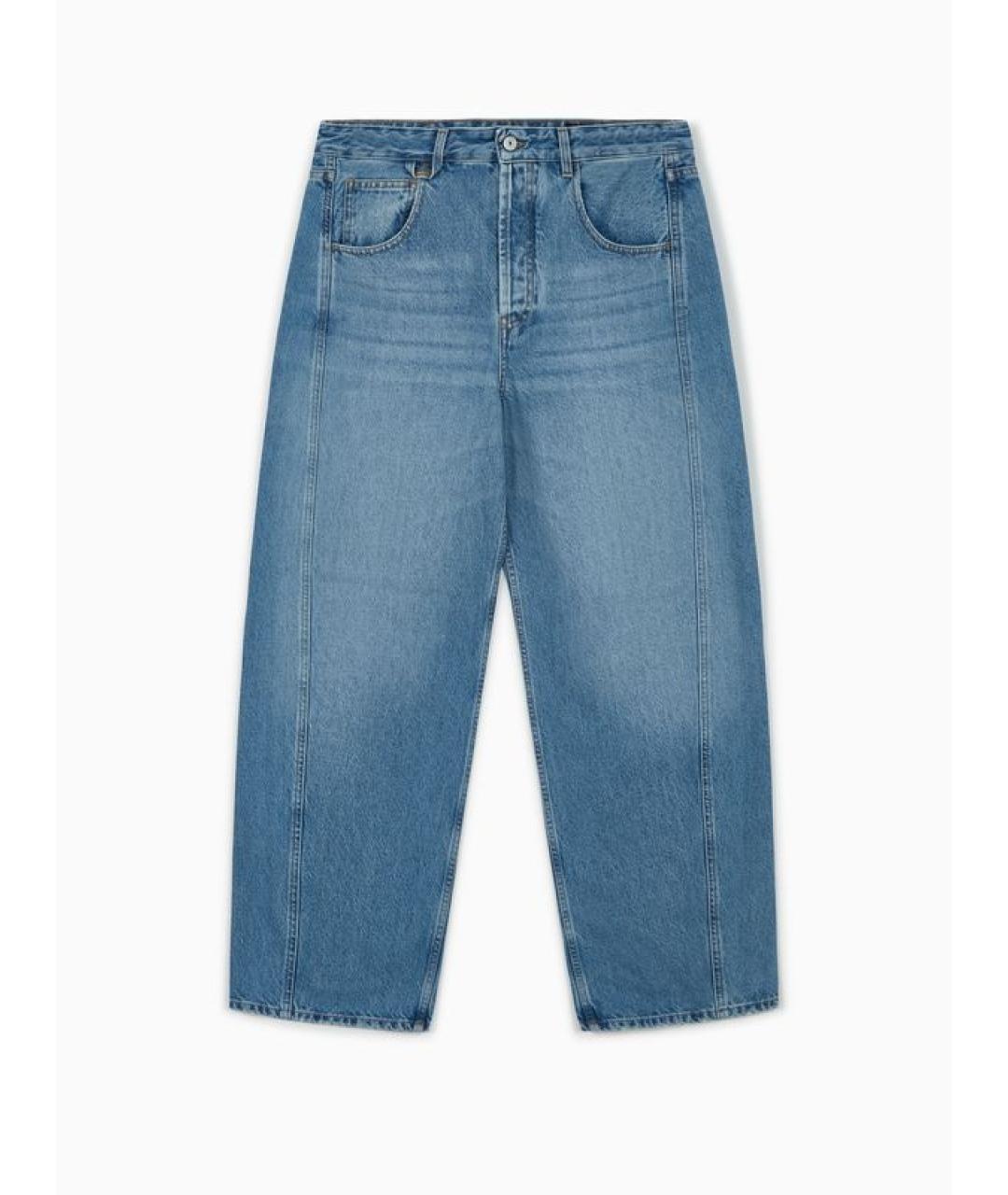 JACQUEMUS Голубые хлопковые прямые джинсы, фото 6