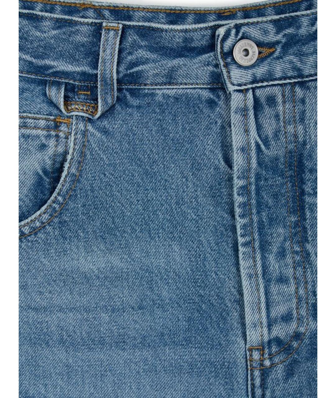 JACQUEMUS Голубые хлопковые прямые джинсы, фото 2