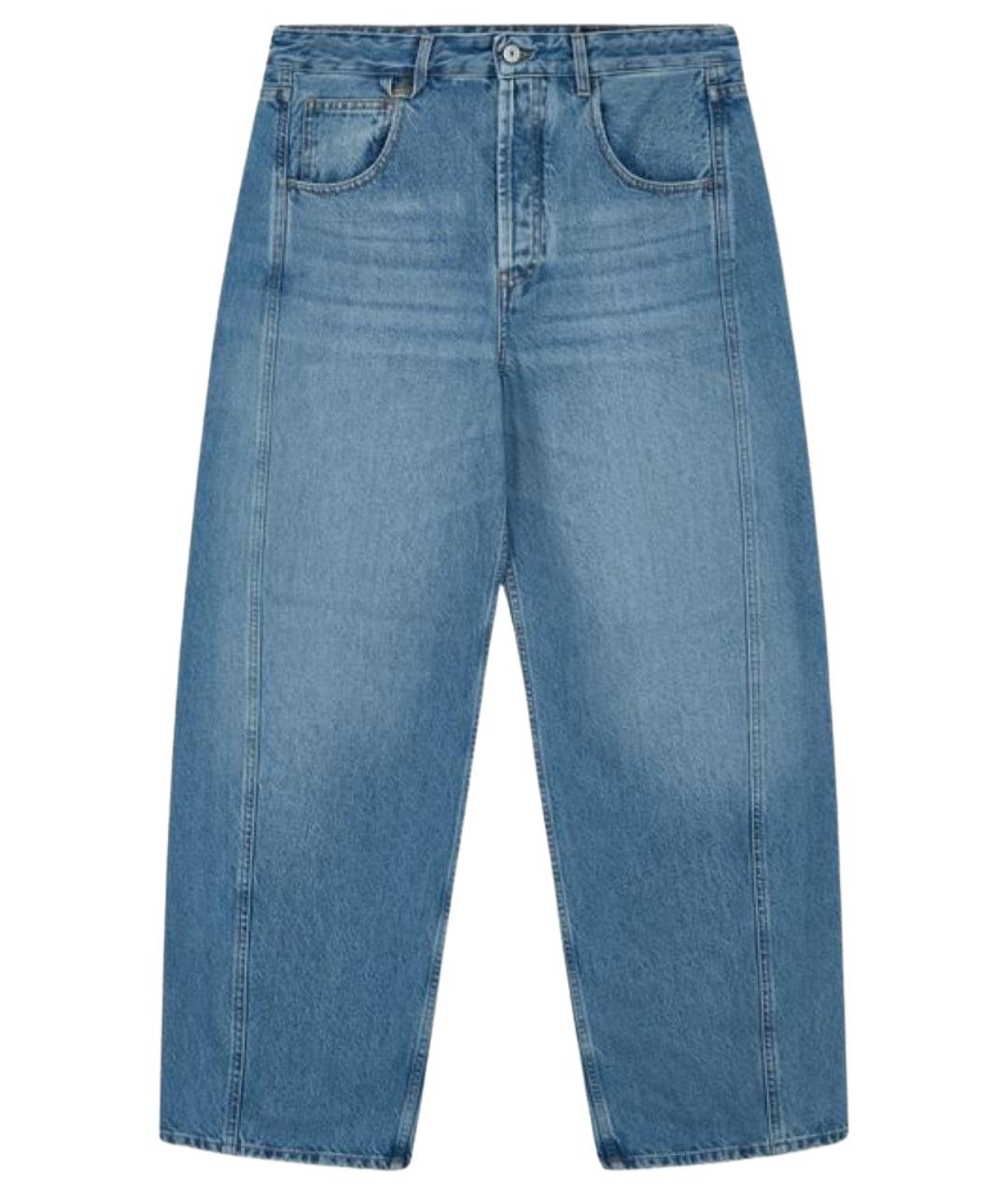 JACQUEMUS Голубые хлопковые прямые джинсы, фото 1