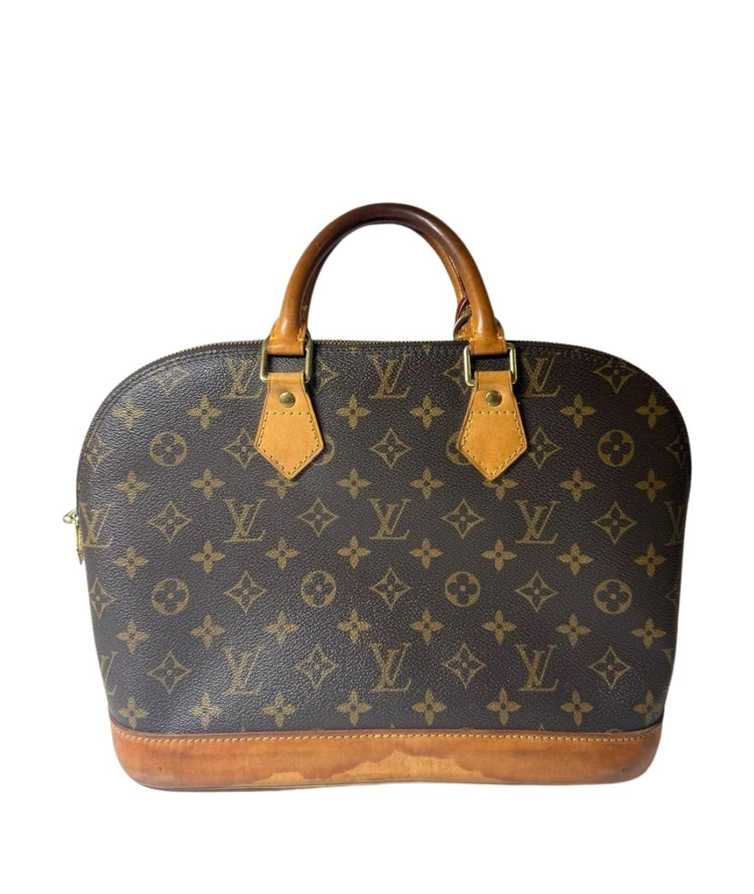 LOUIS VUITTON Коричневая кожаная сумка с короткими ручками, фото 1
