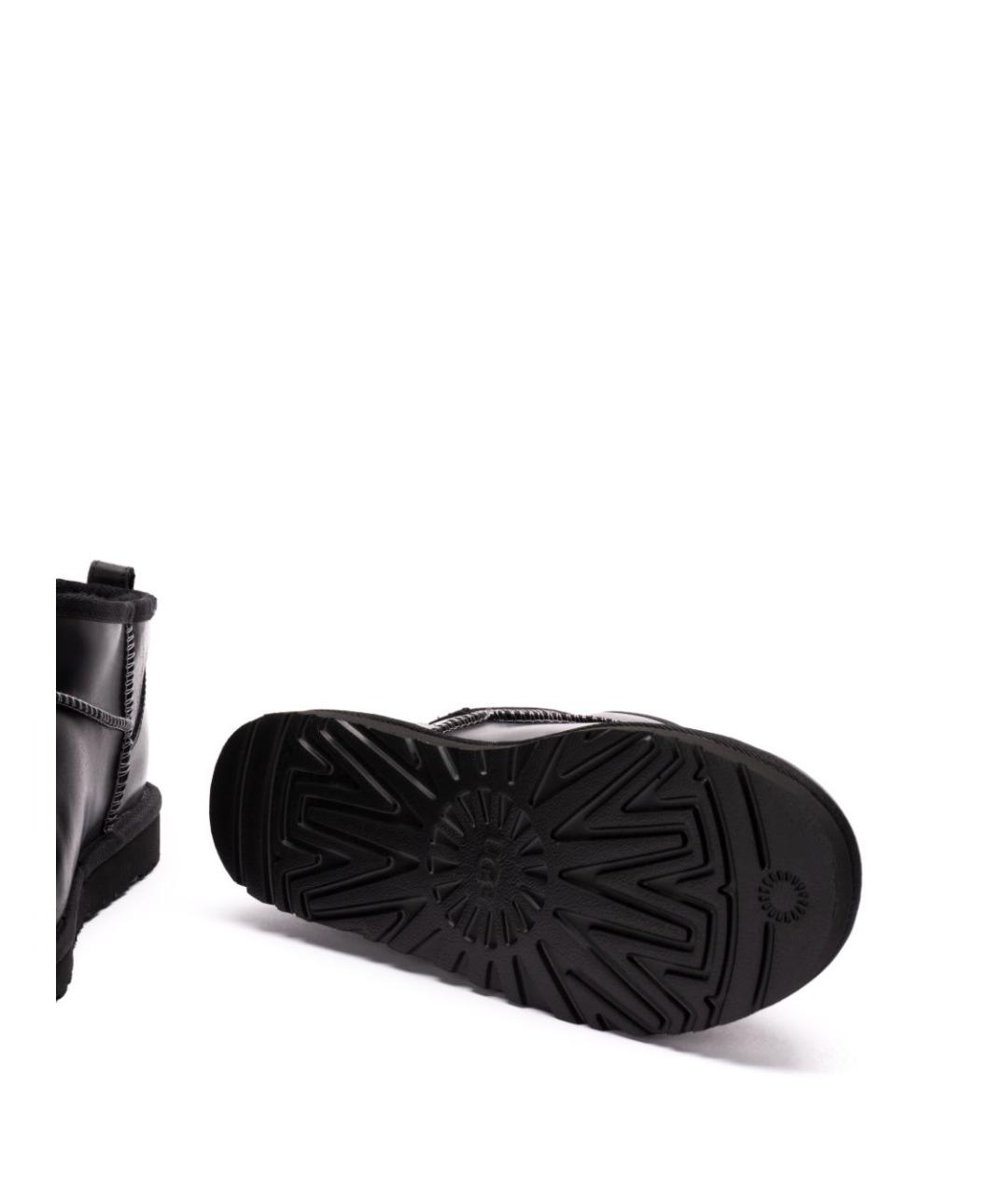 UGG AUSTRALIA Черные кожаные низкие ботинки, фото 5